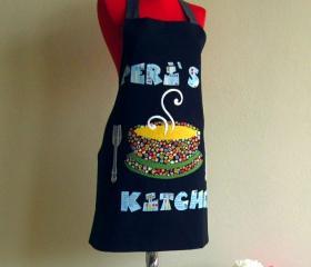chef cap oven glove and double sided apron great gift new , soup