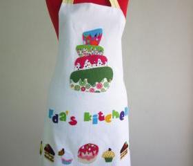 Mothers Days Gift Apron Set, chef cap oven glove and double sided apron great gift new Pastry Cake Apron